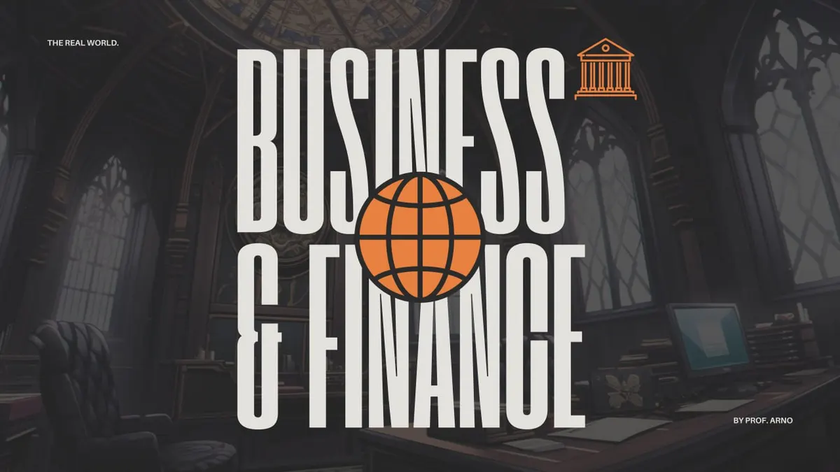 Official The Real World Business and Finance campus banner