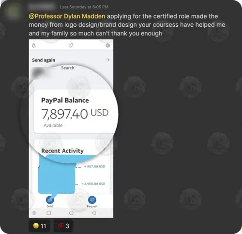 PayPal: 7,897.40 USD balance from logo and brand design work